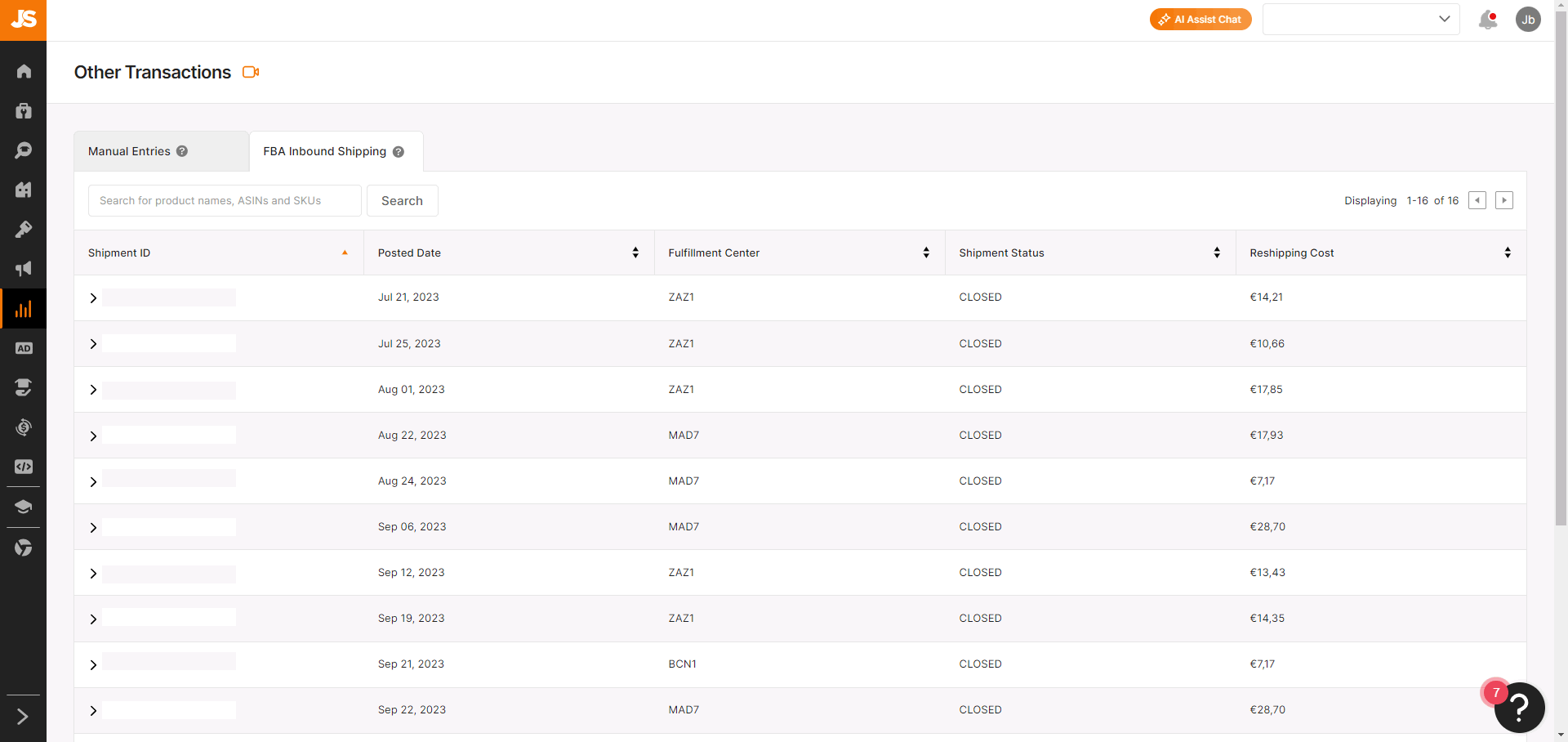 jungle scout analytics other transactions